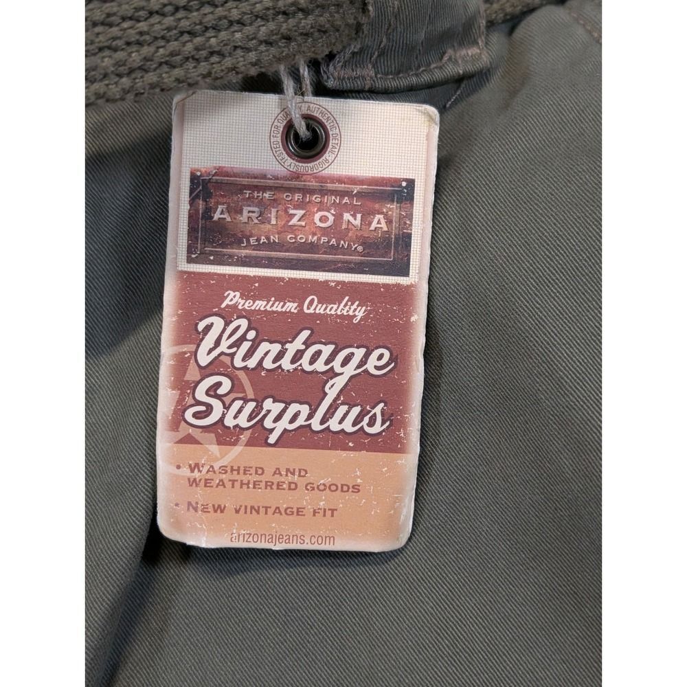 Arizona Jean Co Mens Forest Green Vintage Surplus Cargo Pants with Belt 36x32 - Picture 5 of 14